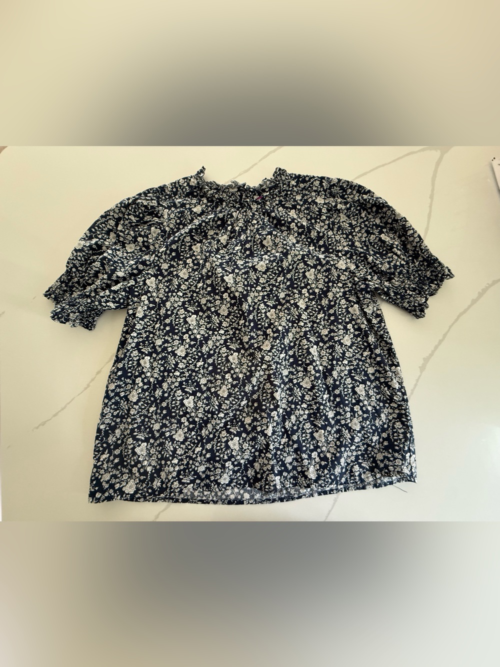 J. Crew Navy and White Floral Liberty